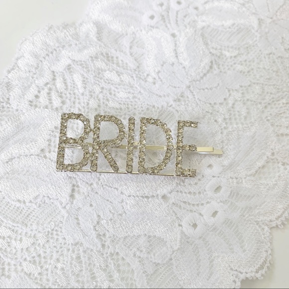 Bride Word Rhinestone Hair Pin Bobby Pin NWT - Picture 3 of 6